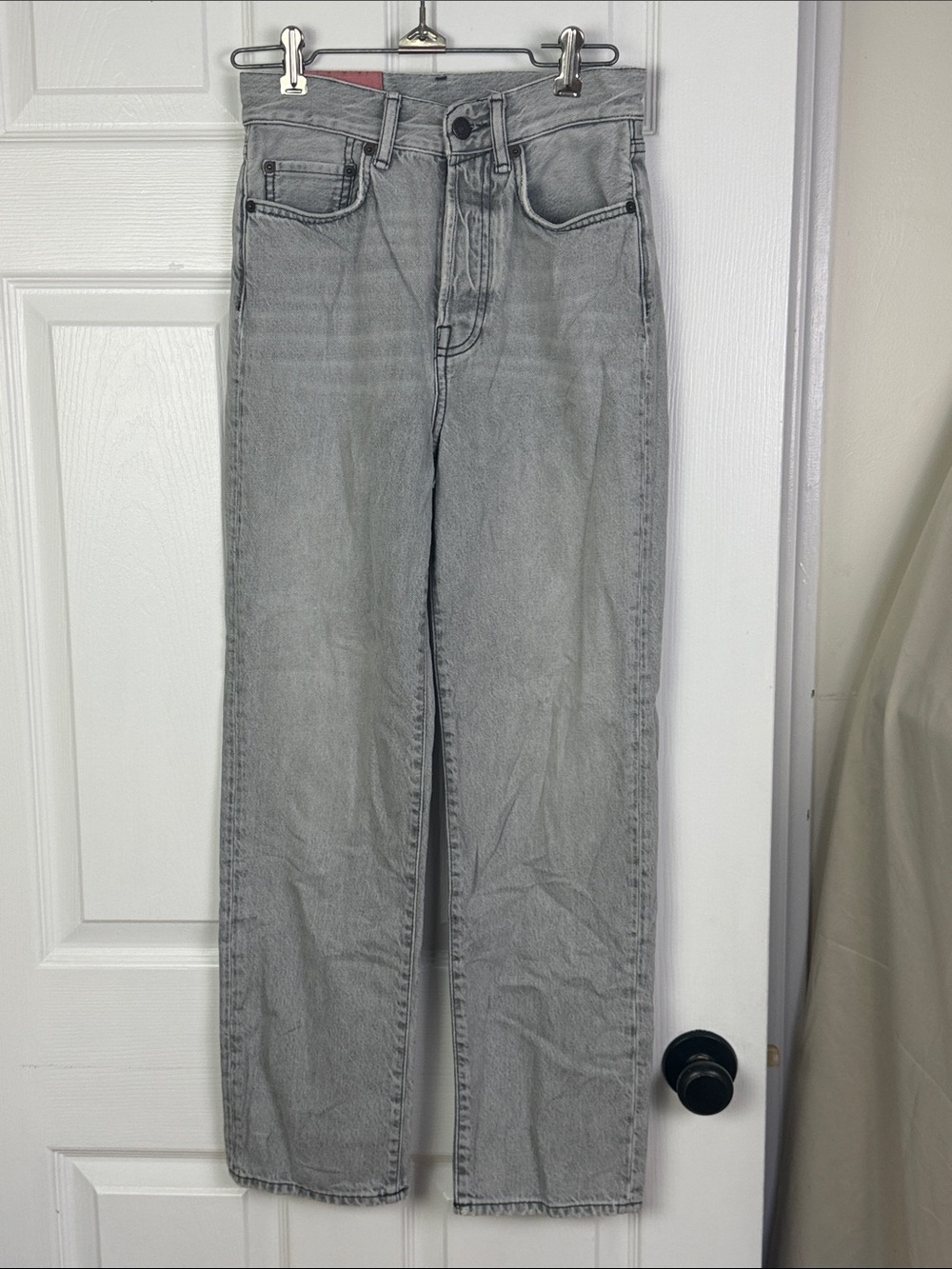 Acne studios button fly stone grey jeans unisex